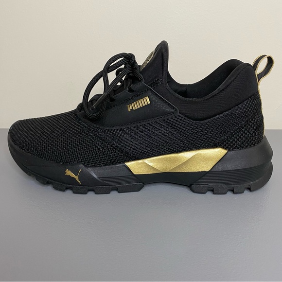 Puma Venus Black & Gold Soft Foam Optimal Comfort Women’s Sneakers - Picture 8 of 13